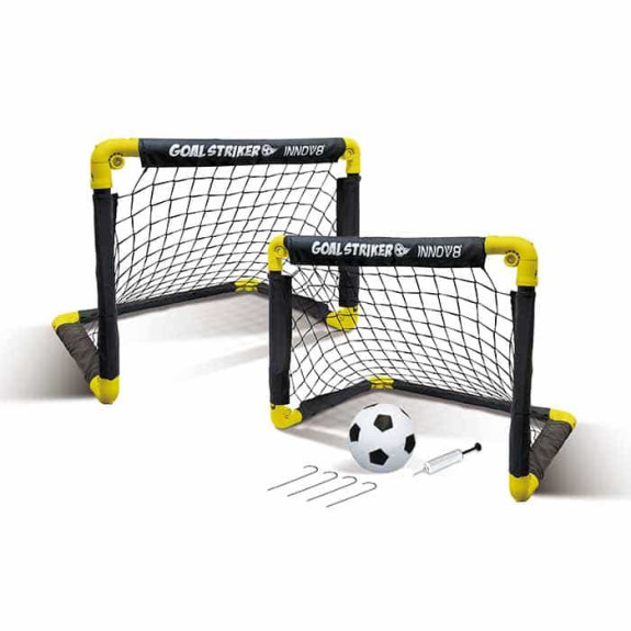Folding Double Mini Soccer Goal Set